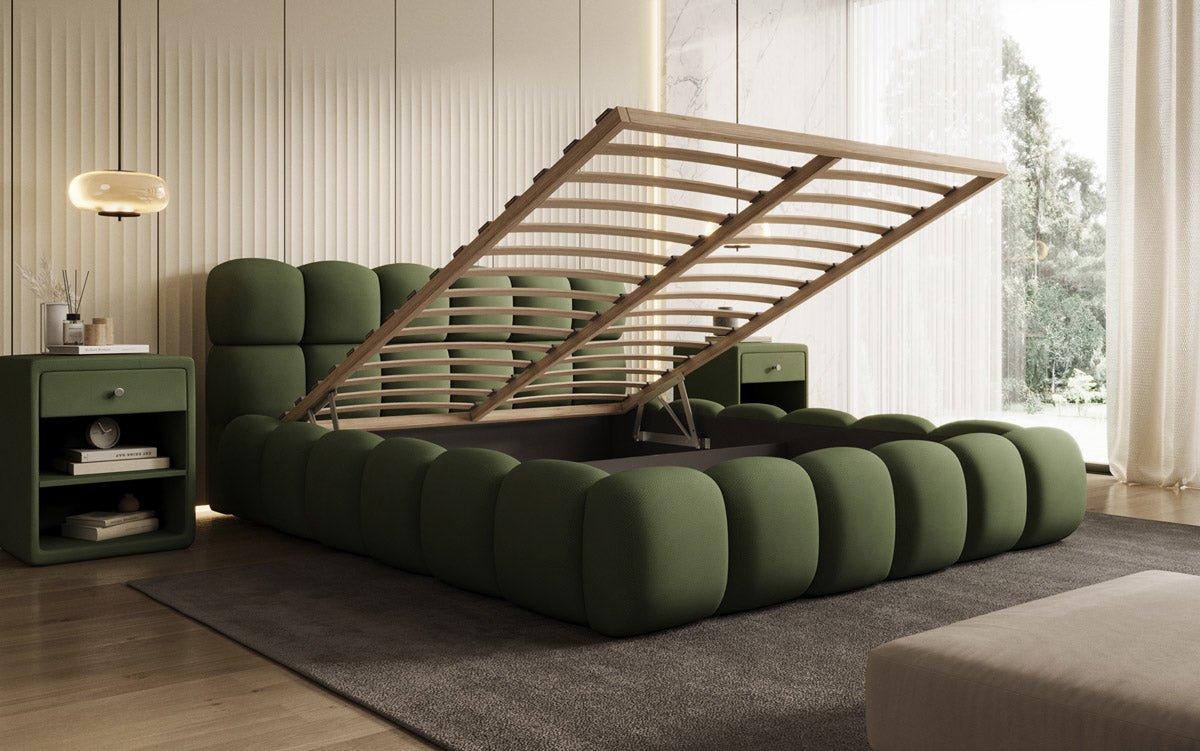 Designer Polsterbett Boston Stoff mit Stauraum