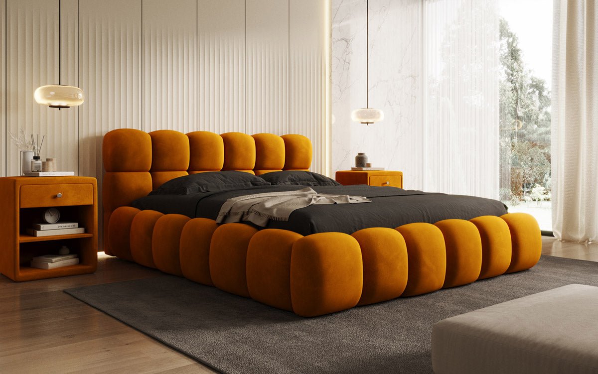 Designer Polsterbett Boston Samt mit Stauraum