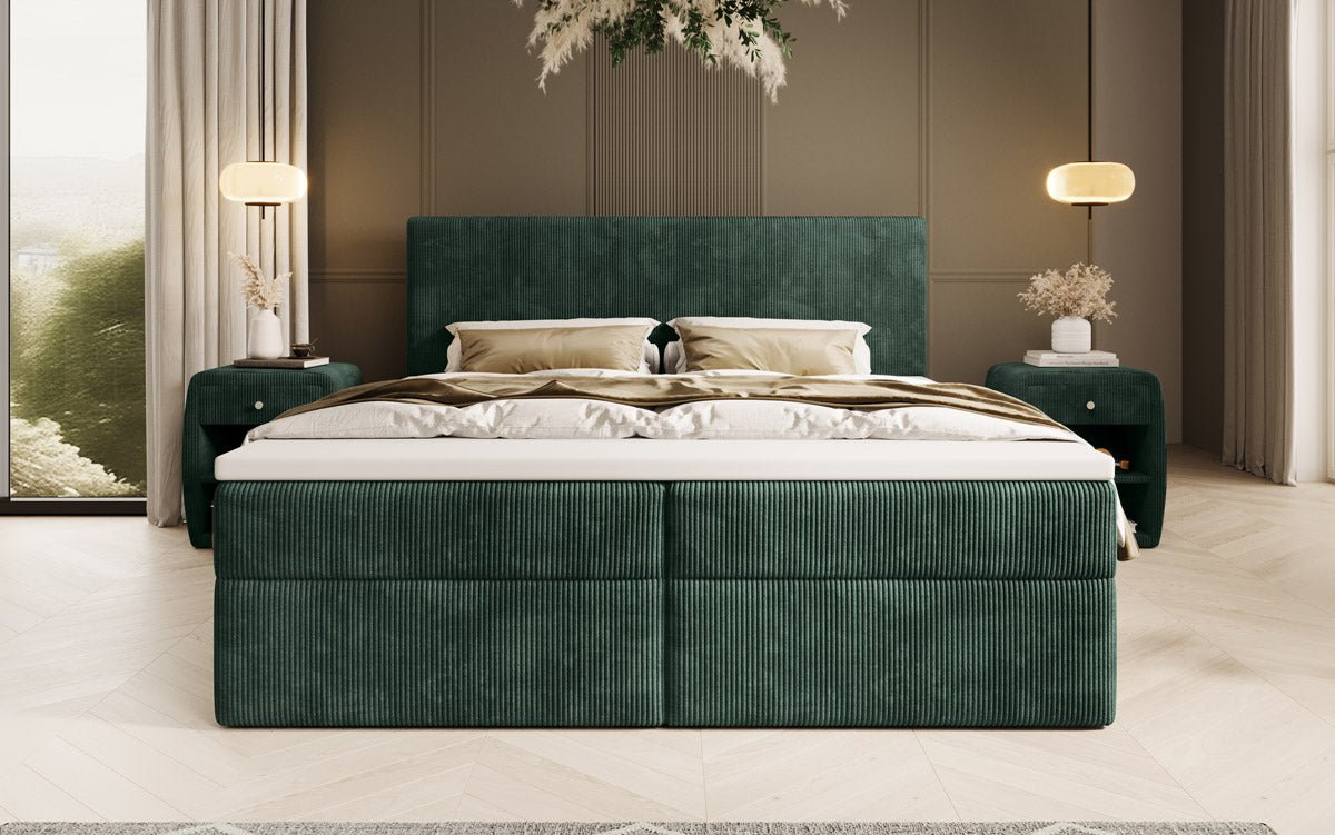 Boxspringbett Soft in Cord mit Stauraum