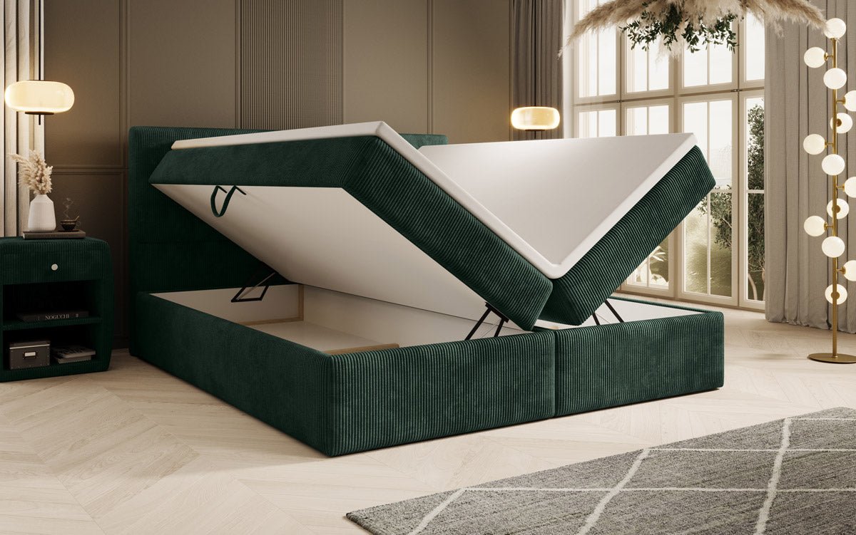 Boxspringbett Soft in Cord mit Stauraum