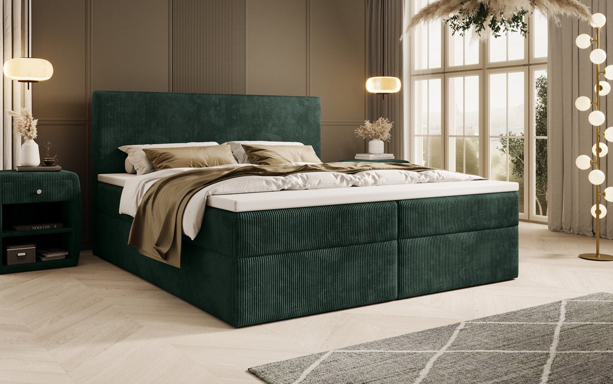 Boxspringbett Soft in Cord mit Stauraum
