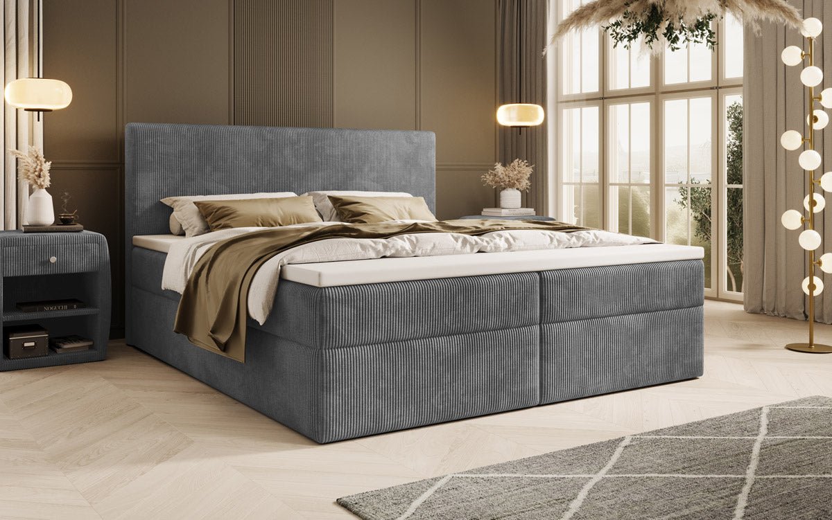 Boxspringbett Soft in Cord mit Stauraum