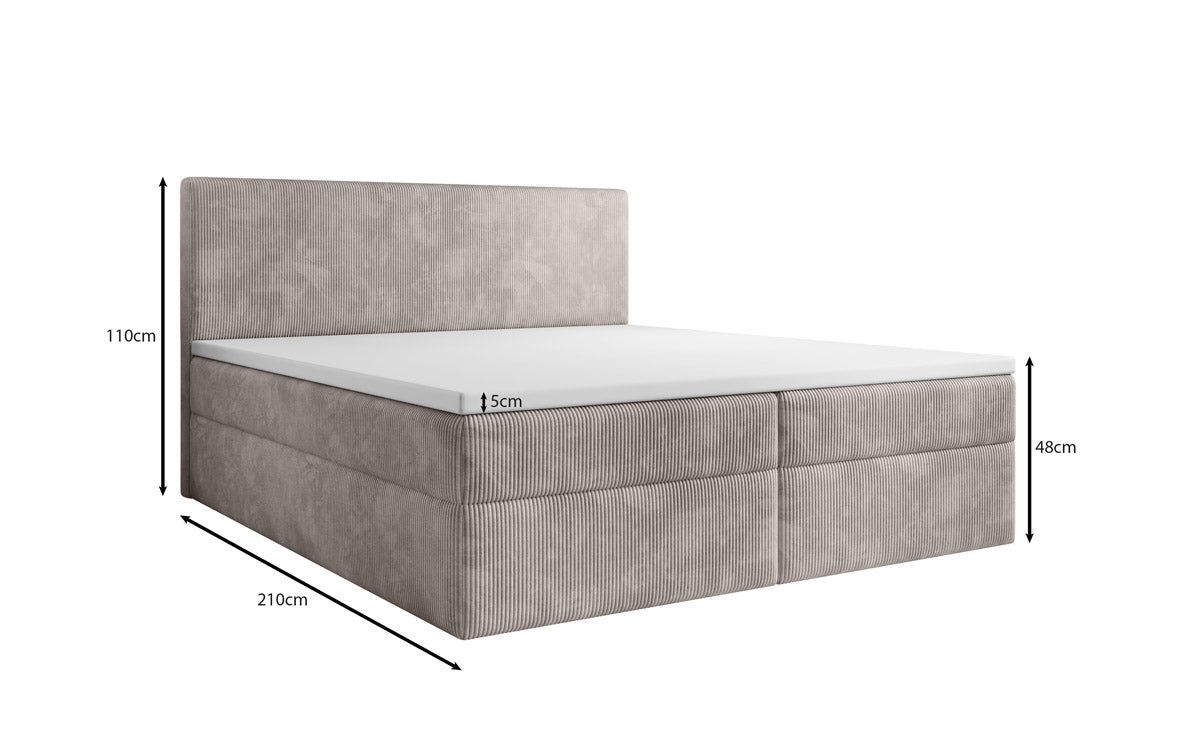 Boxspringbett Soft in Cord mit Stauraum