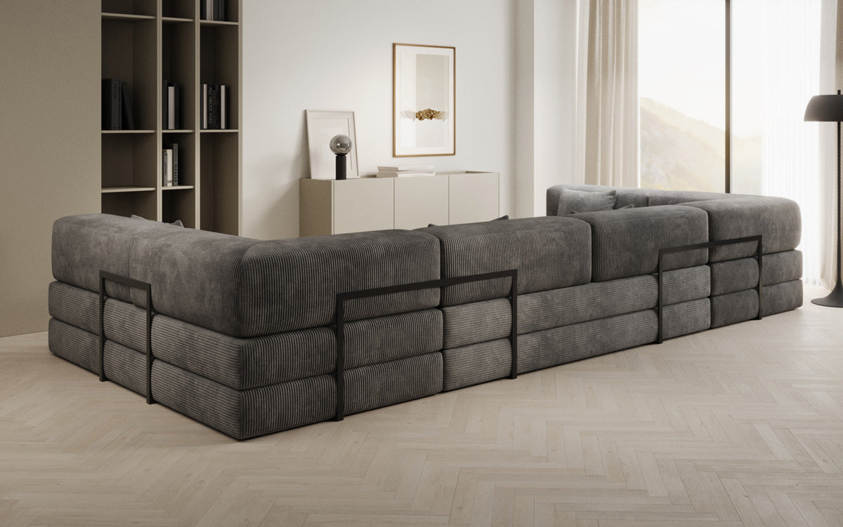 Designer Sofa Lazy U in Corduroy