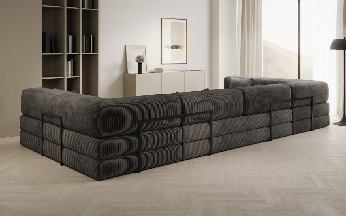 Designer Sofa Lazy U in Corduroy