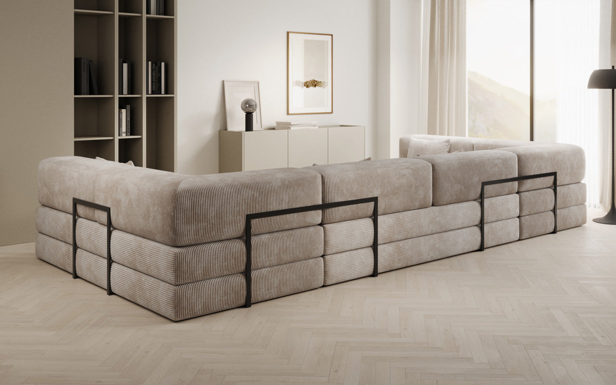 Designer Sofa Lazy U in Corduroy