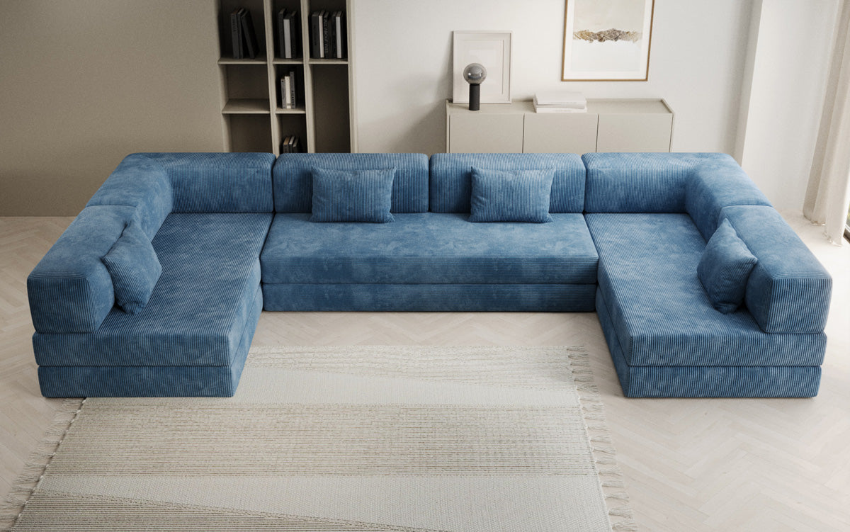Designer Sofa Lazy U in Corduroy