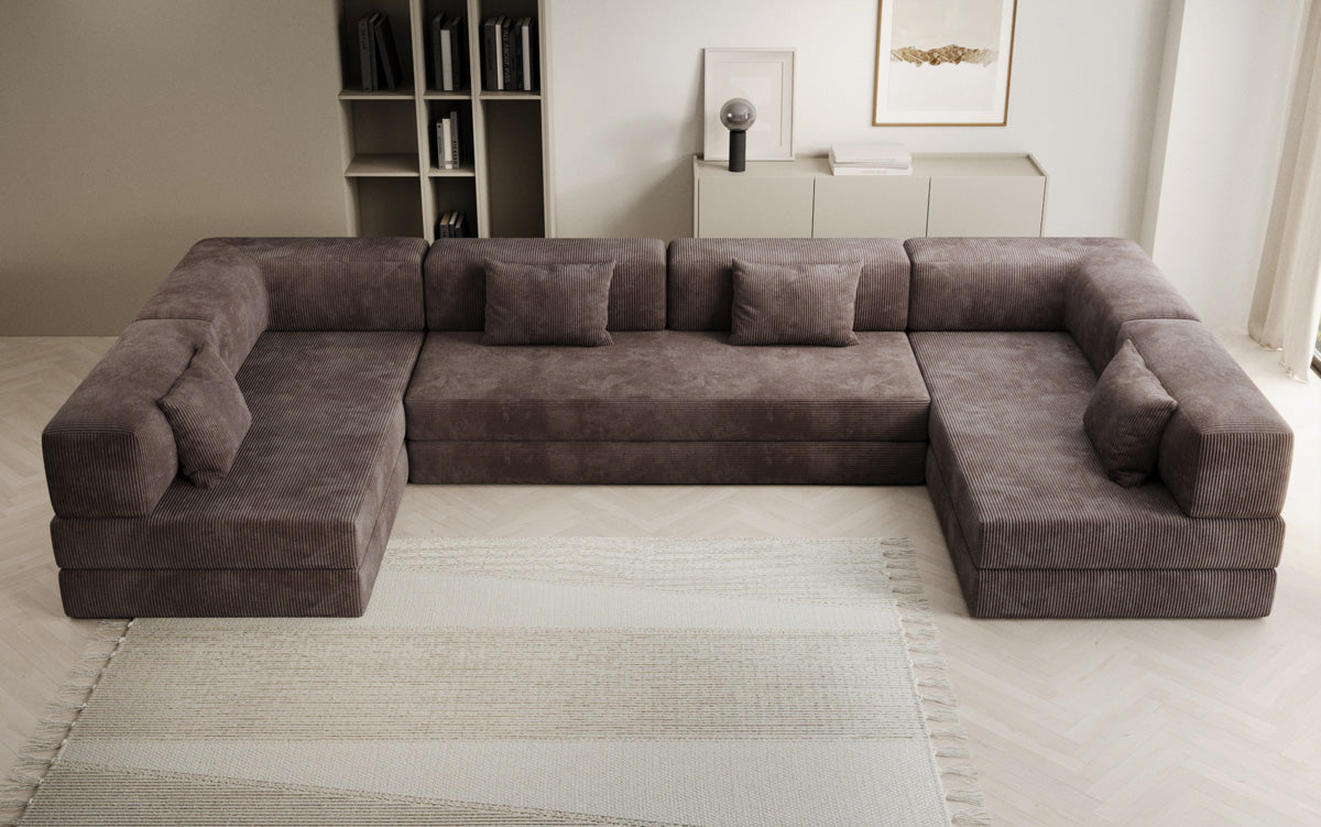 Designer Sofa Lazy U in Corduroy