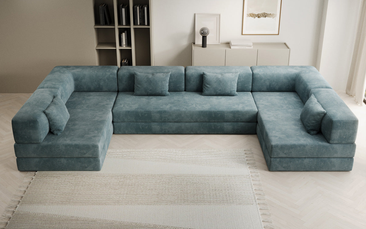 Designer Sofa Lazy U in Corduroy