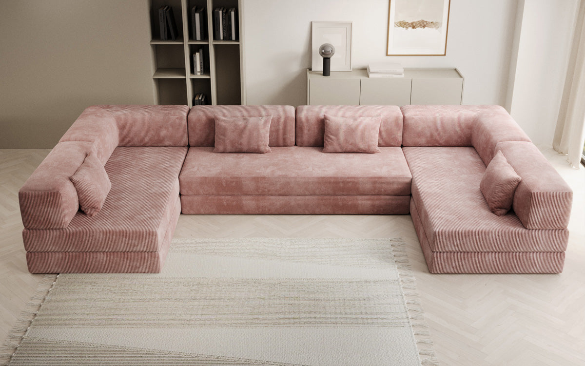 Designer Sofa Lazy U in Corduroy