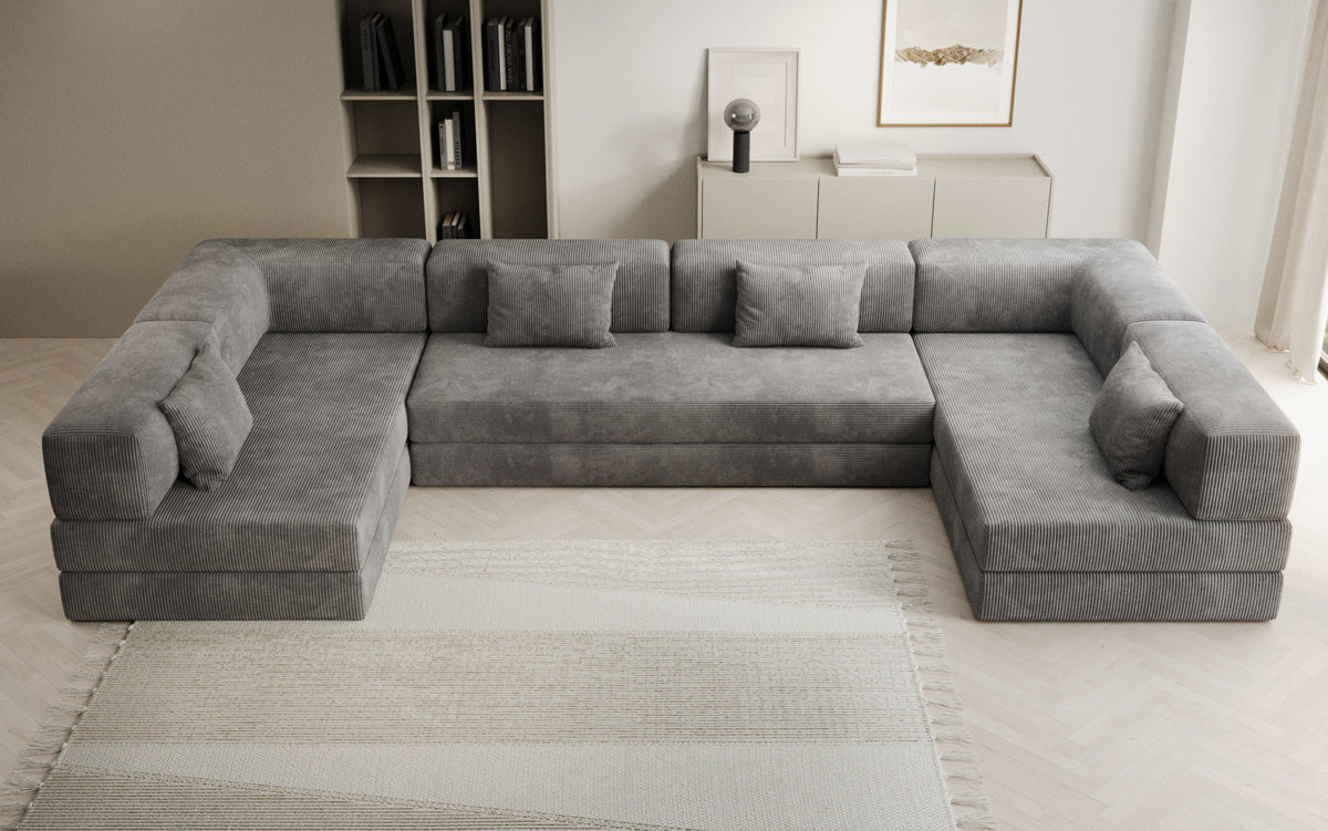 Designer Sofa Lazy U in Corduroy