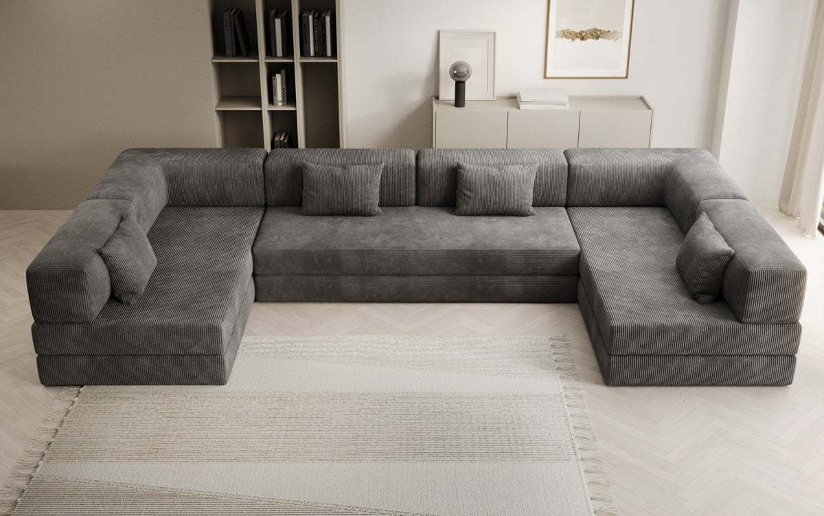 Designer Sofa Lazy U in Corduroy