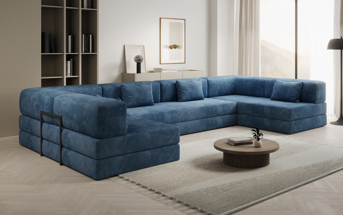 Designer Sofa Lazy U in Corduroy