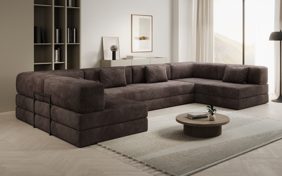 Designer Sofa Lazy U in Corduroy