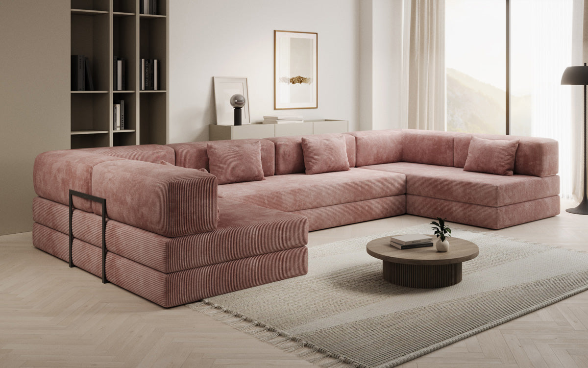 Designer Sofa Lazy U in Corduroy