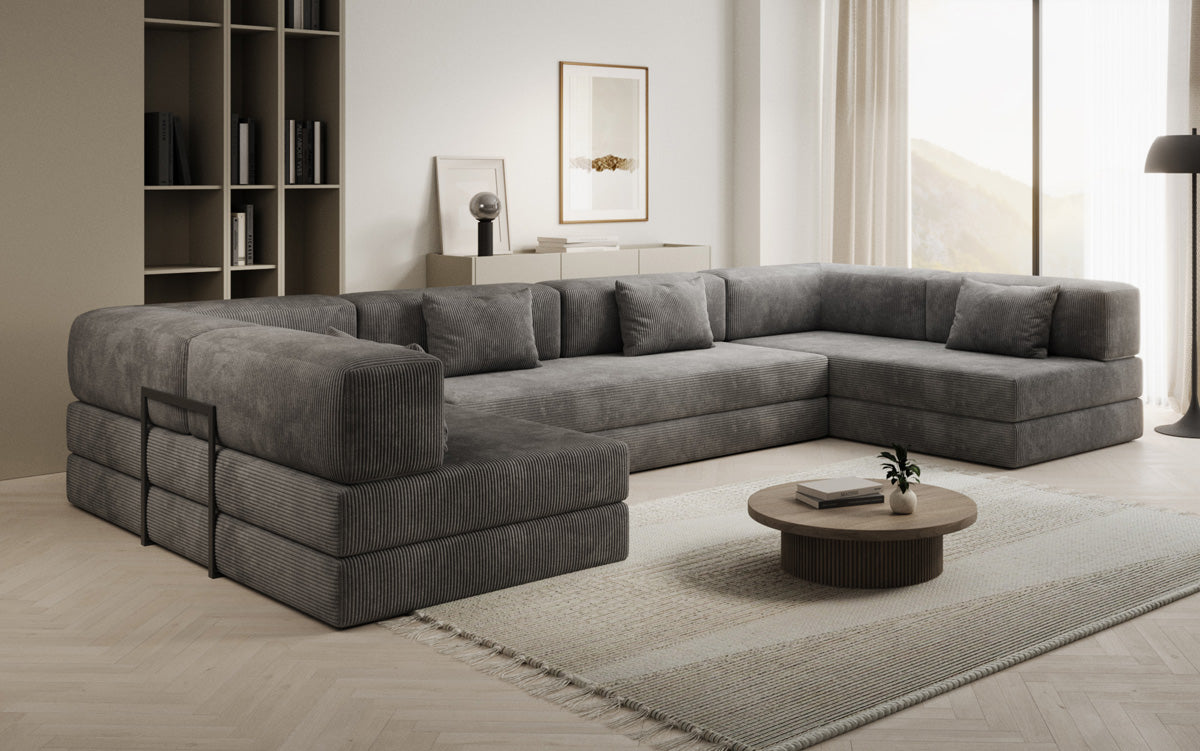 Designer Sofa Lazy U in Corduroy