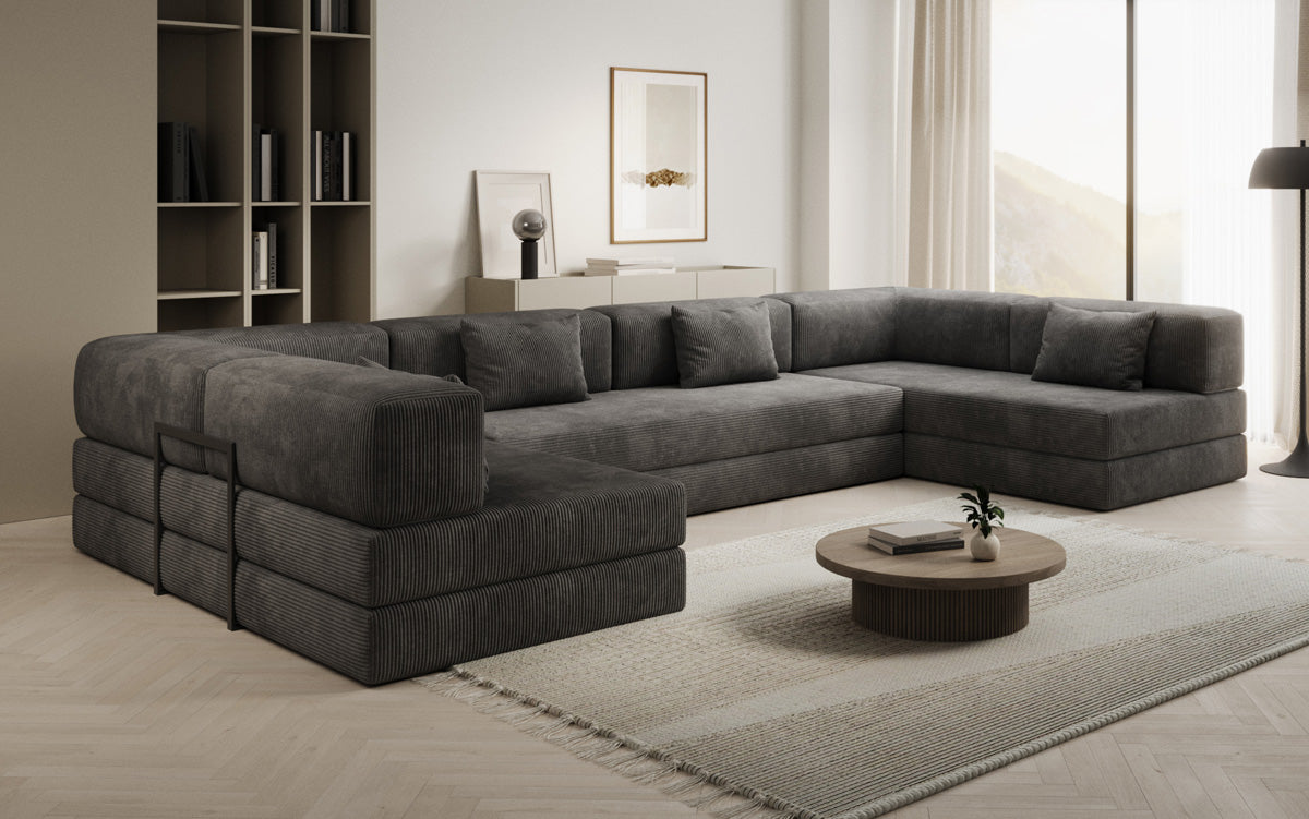 Designer Sofa Lazy U in Corduroy