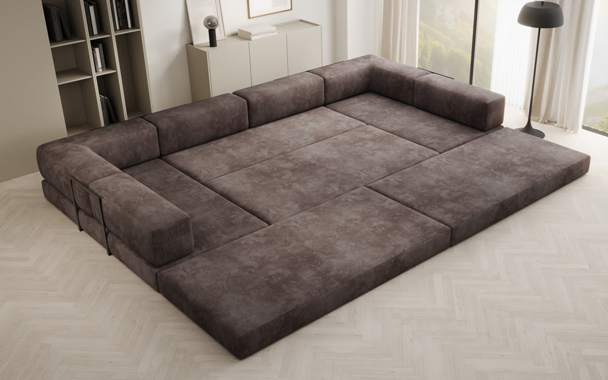 Designer Sofa Lazy U in Corduroy