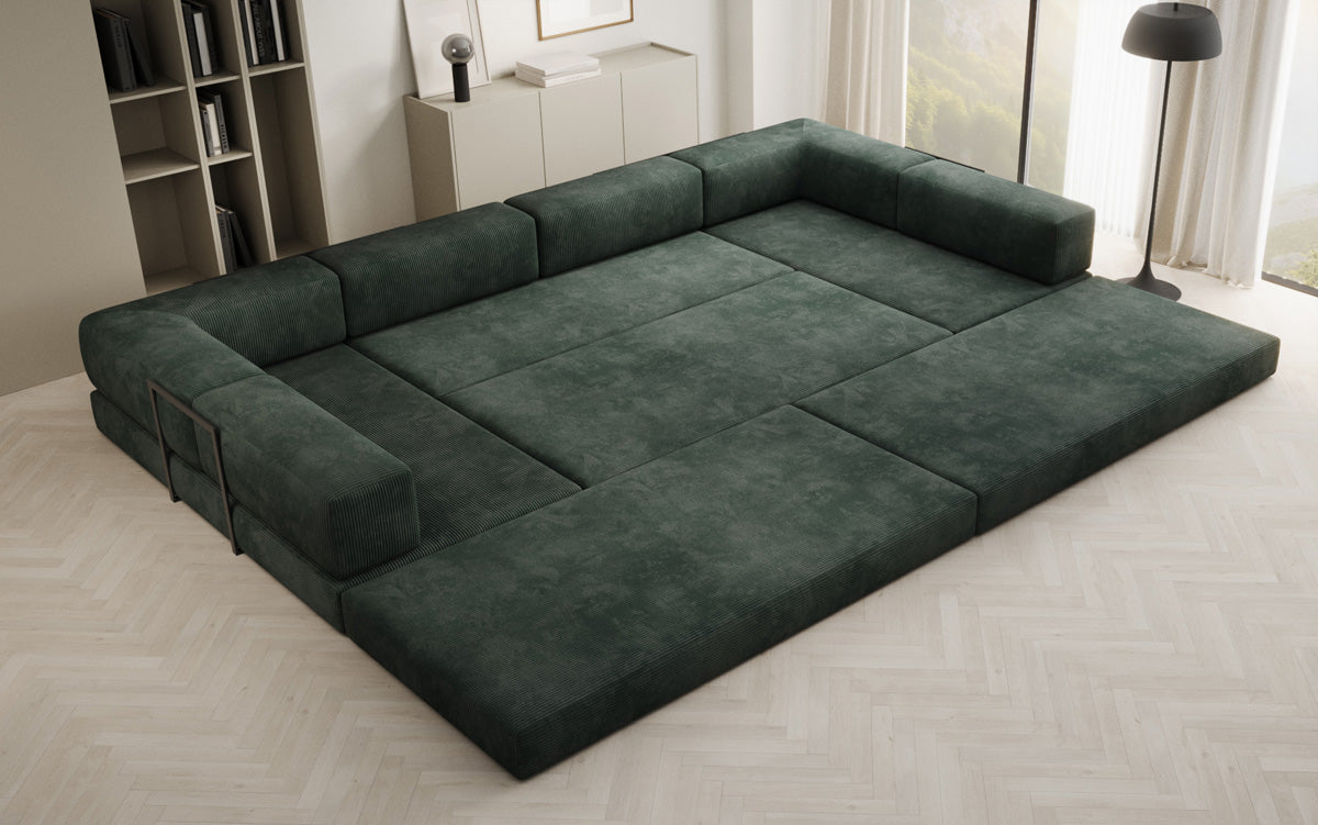 Designer Sofa Lazy U in Corduroy