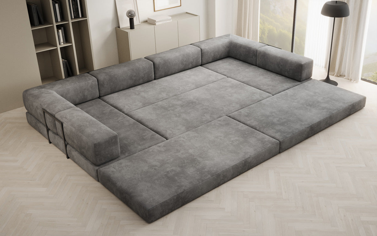 Designer Sofa Lazy U in Corduroy