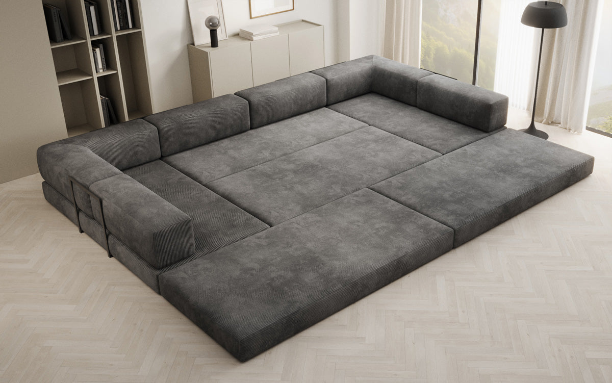 Designer Sofa Lazy U in Corduroy