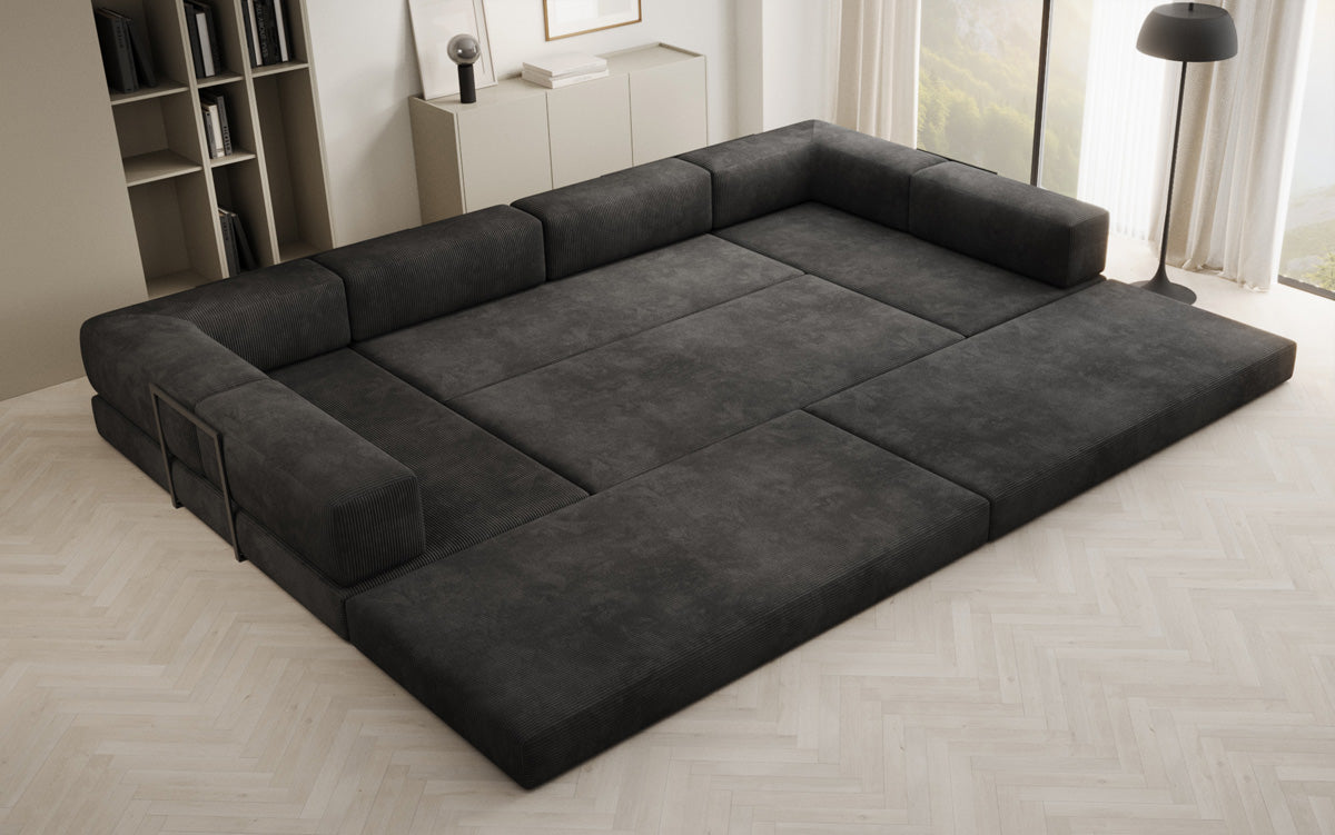 Designer Sofa Lazy U in Corduroy