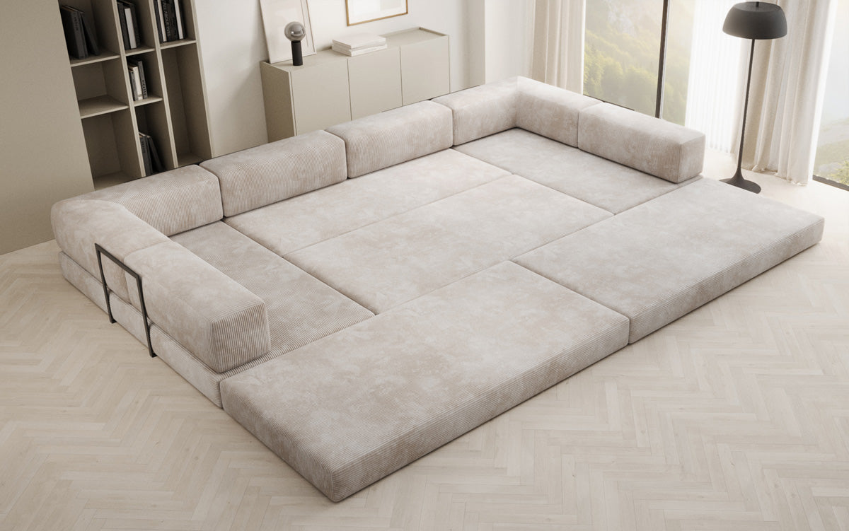 Designer Sofa Lazy U in Corduroy