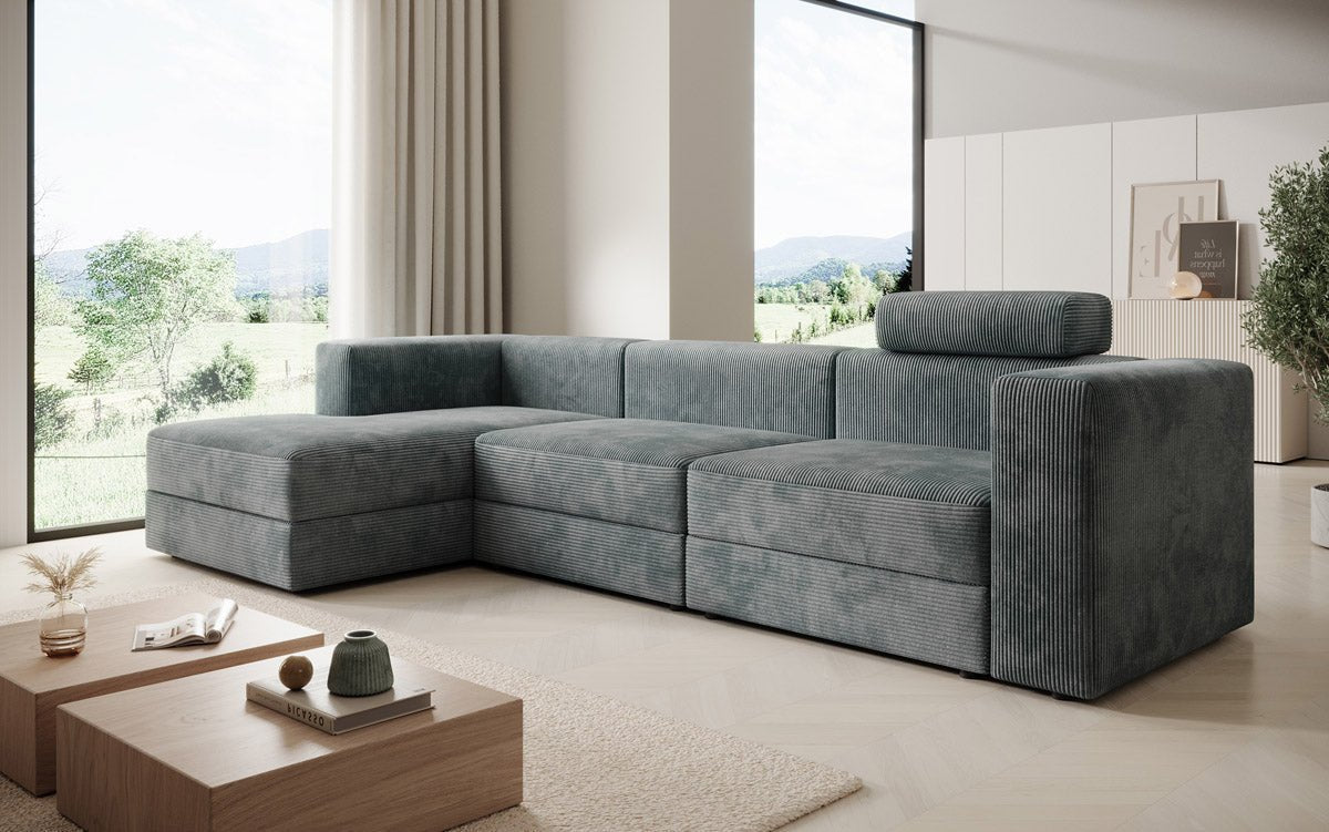 Designer Sofa Stockholm in Cord mit Stauraum