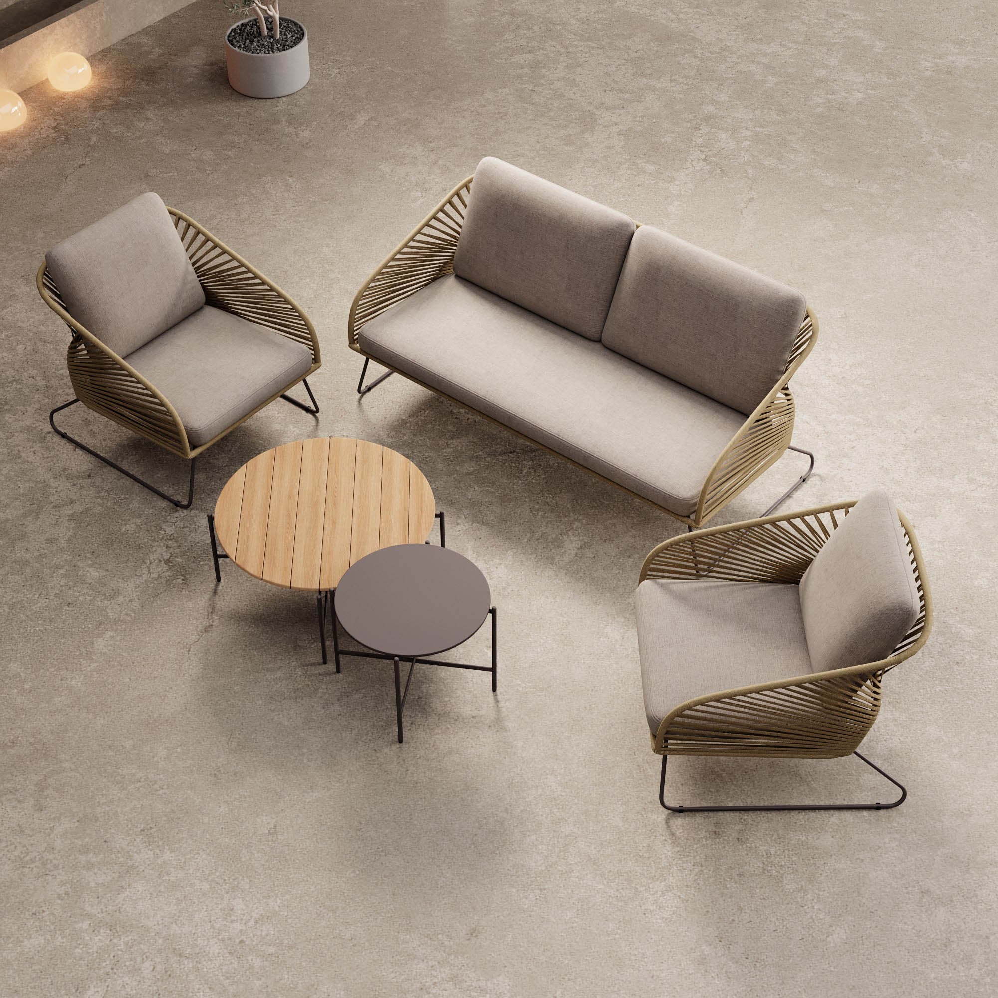 Garten Lounge Set Veleno Beige/Sand - Aluminium Gestell