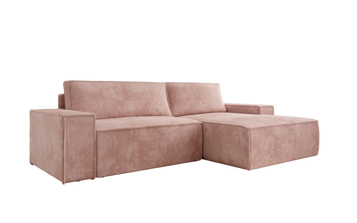 Designer Sofa Corino in Cord mit Schlaf- und Klappfunktion