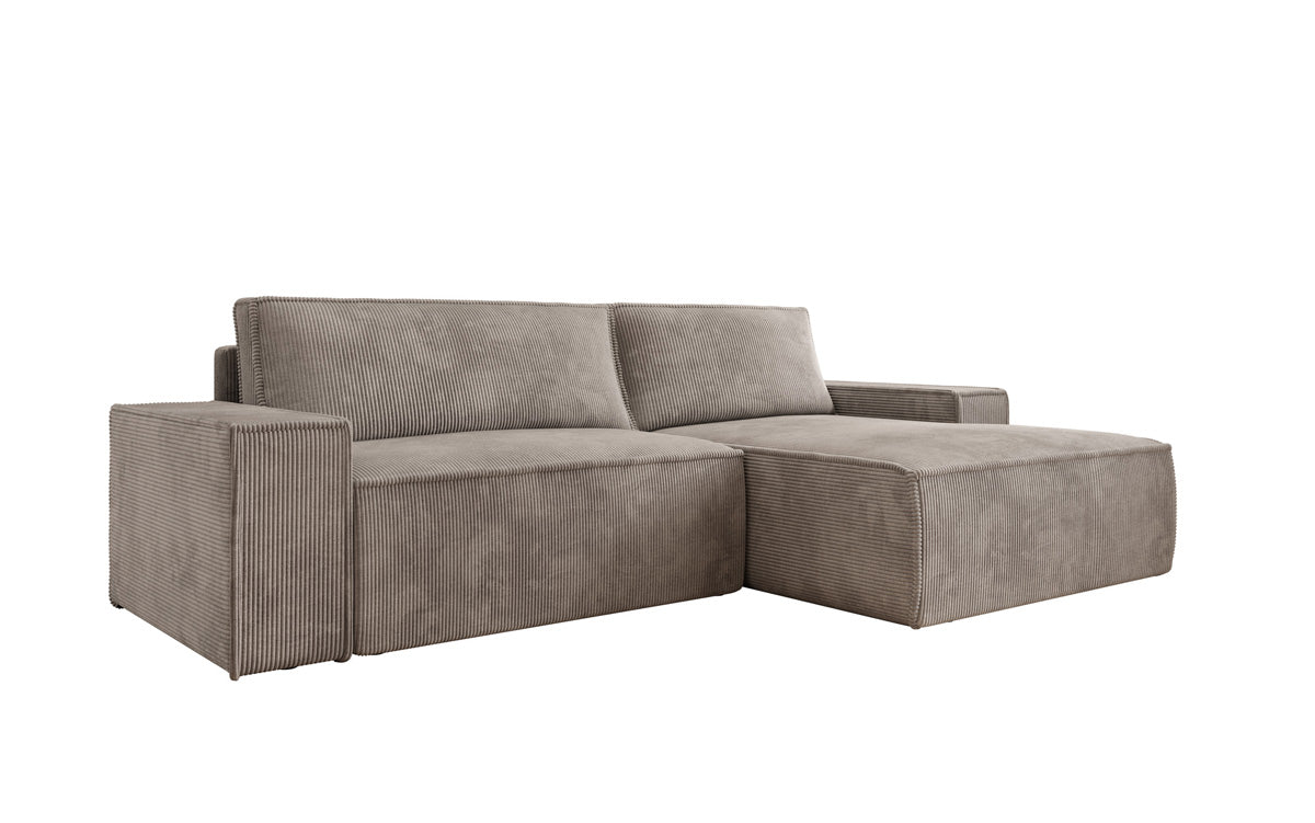 Designer Sofa Corino in Cord mit Schlaf- und Klappfunktion