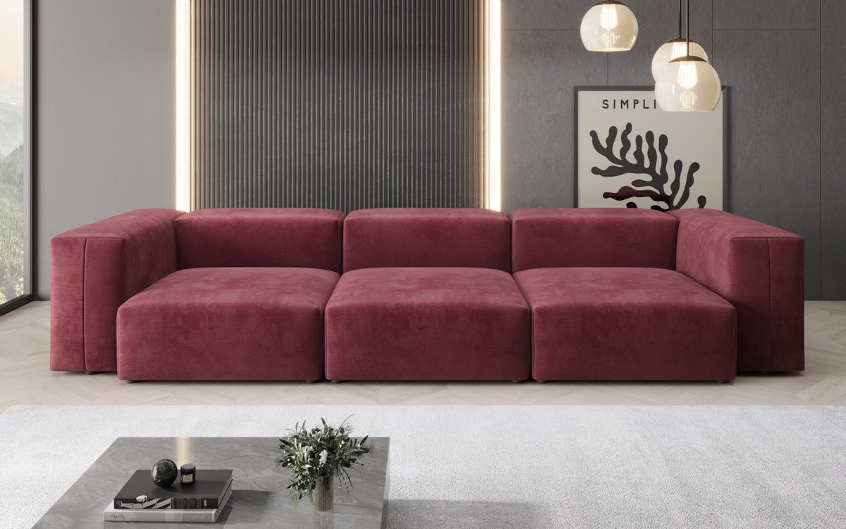 Designer 3-Seater Sofa Snug in Velvet