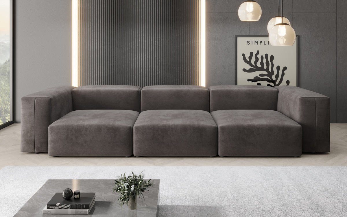 Designer 3-Seater Sofa Snug in Velvet