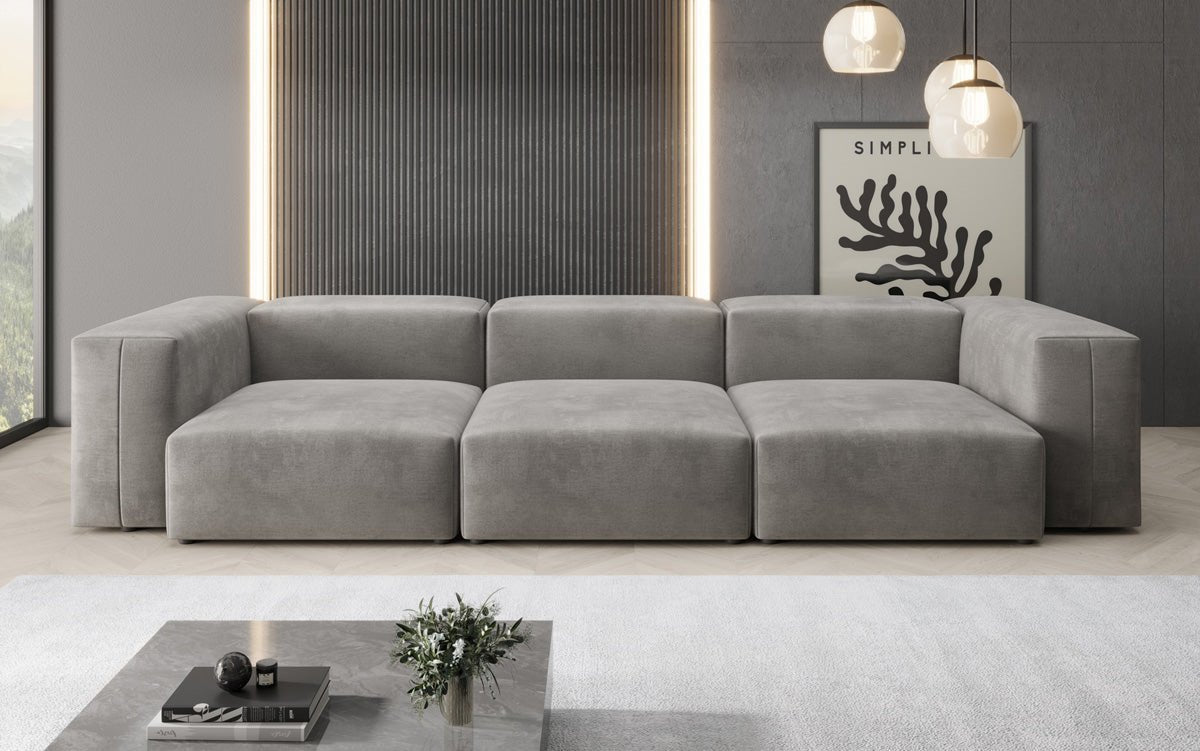 Designer 3-Seater Sofa Snug in Velvet