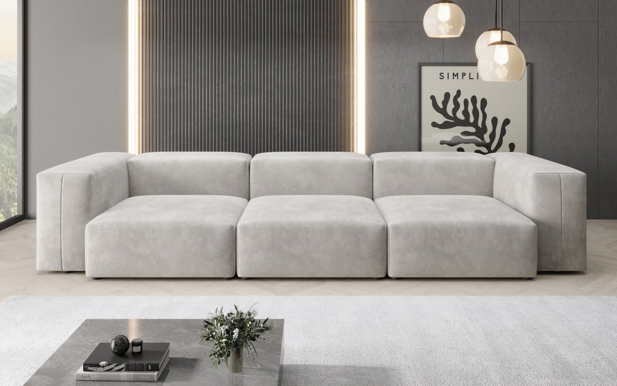 Designer 3-Seater Sofa Snug in Velvet