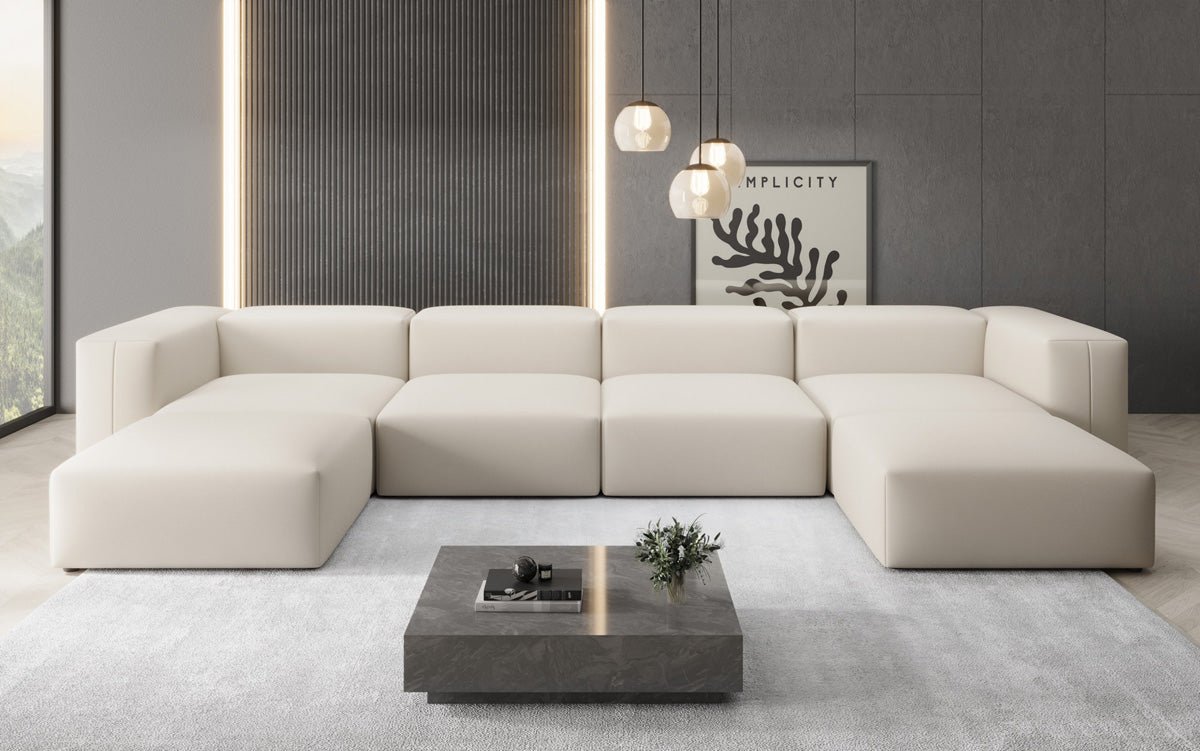 Designer U Sofa Snug in Stoff