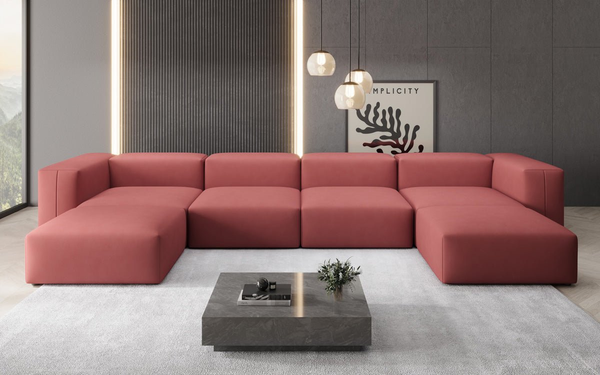 Designer U Sofa Snug in Stoff