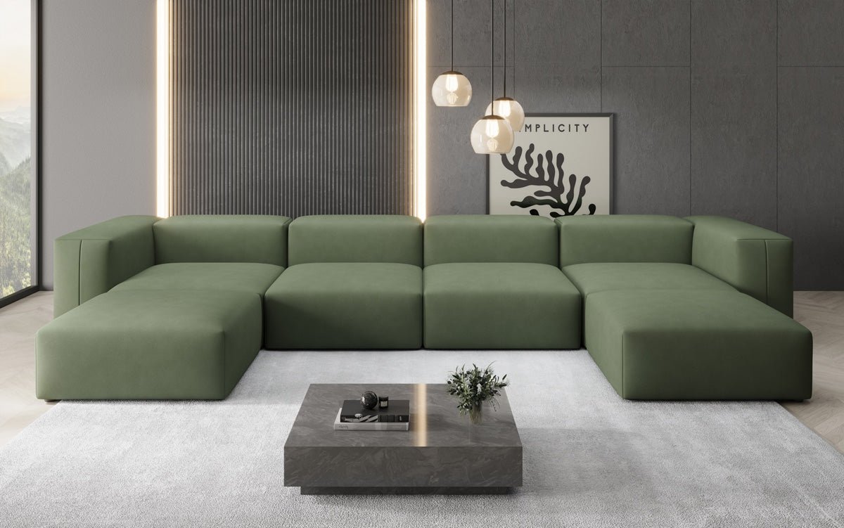 Designer U Sofa Snug in Stoff