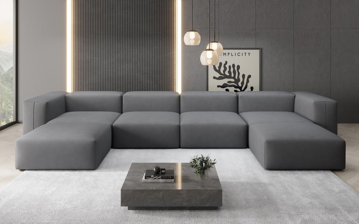 Designer U Sofa Snug in Stoff