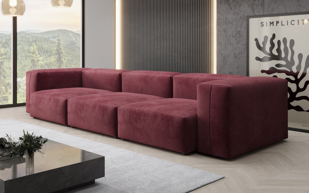 Designer 3-Seater Sofa Snug in Velvet