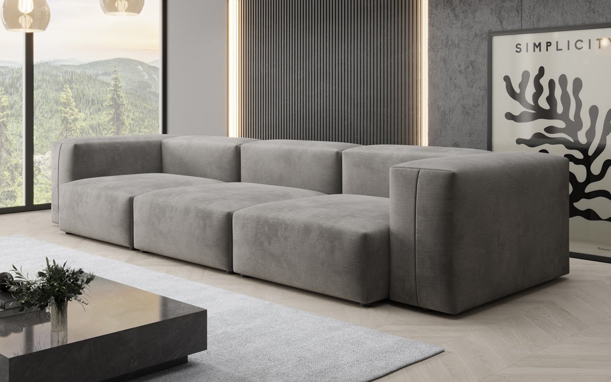 Designer 3-Seater Sofa Snug in Velvet