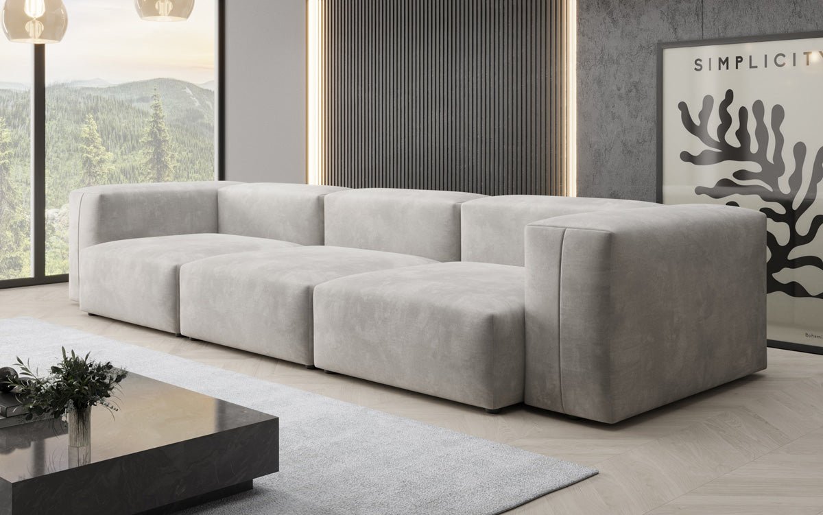 Designer 3-Seater Sofa Snug in Velvet