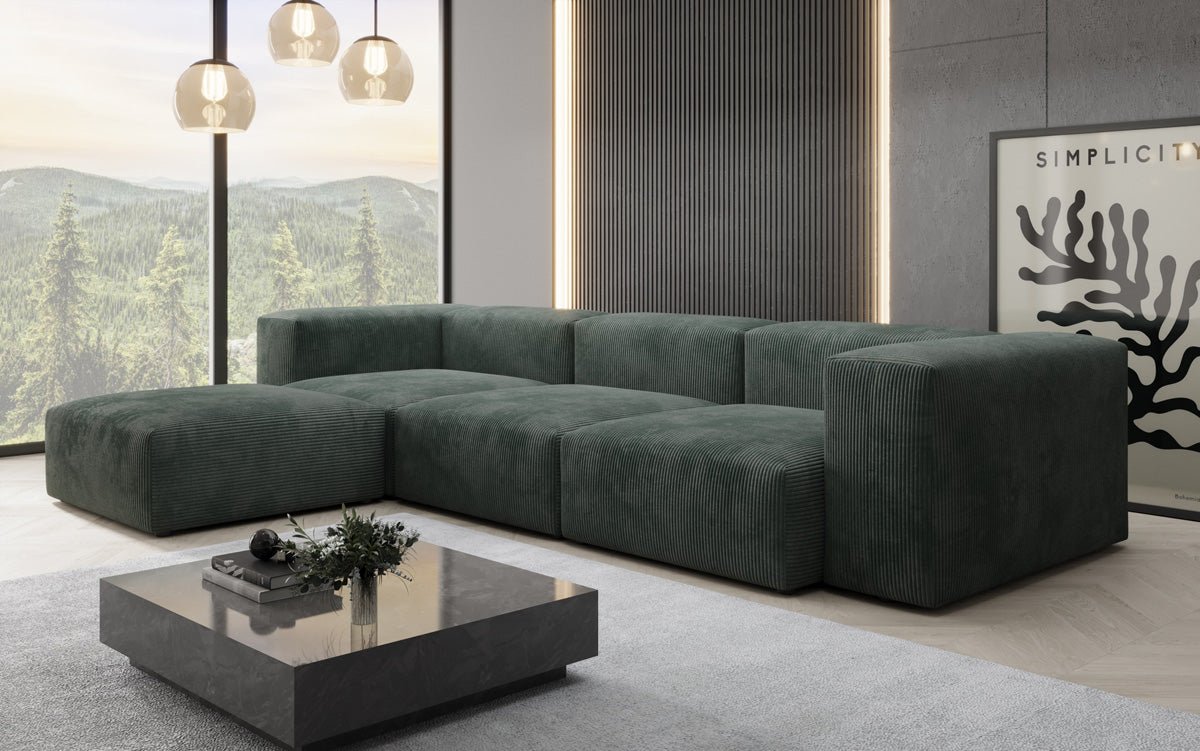 Designer L Sofa Snug in Cord