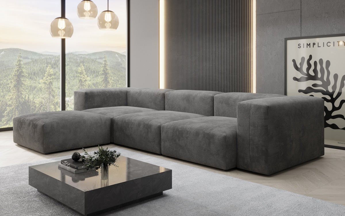 Designer L Sofa Snug in Cord