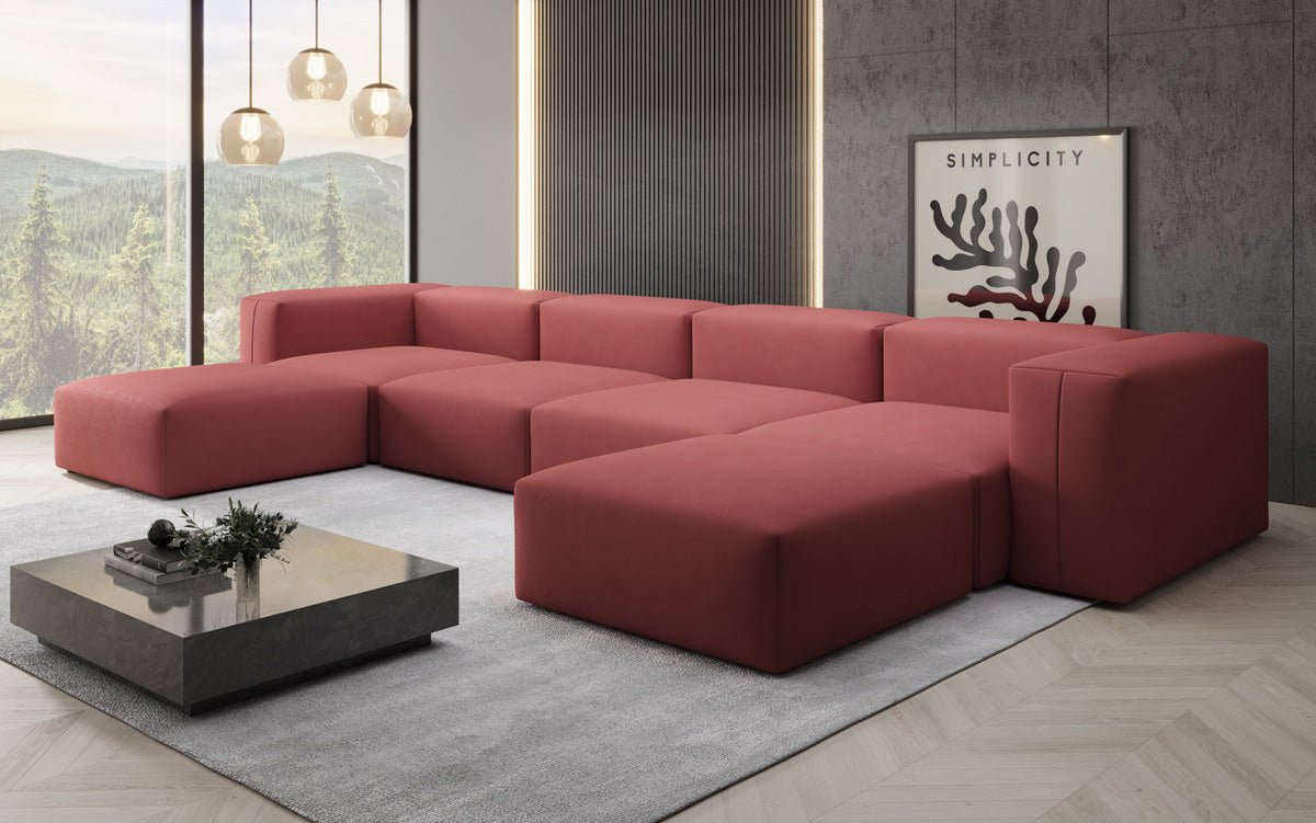 Designer U Sofa Snug in Stoff