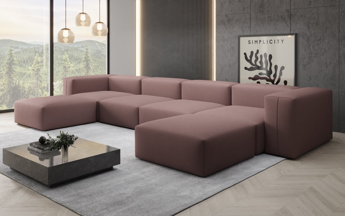 Designer U Sofa Snug in Stoff