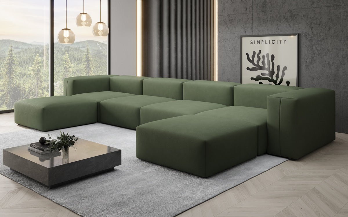 Designer U Sofa Snug in Stoff