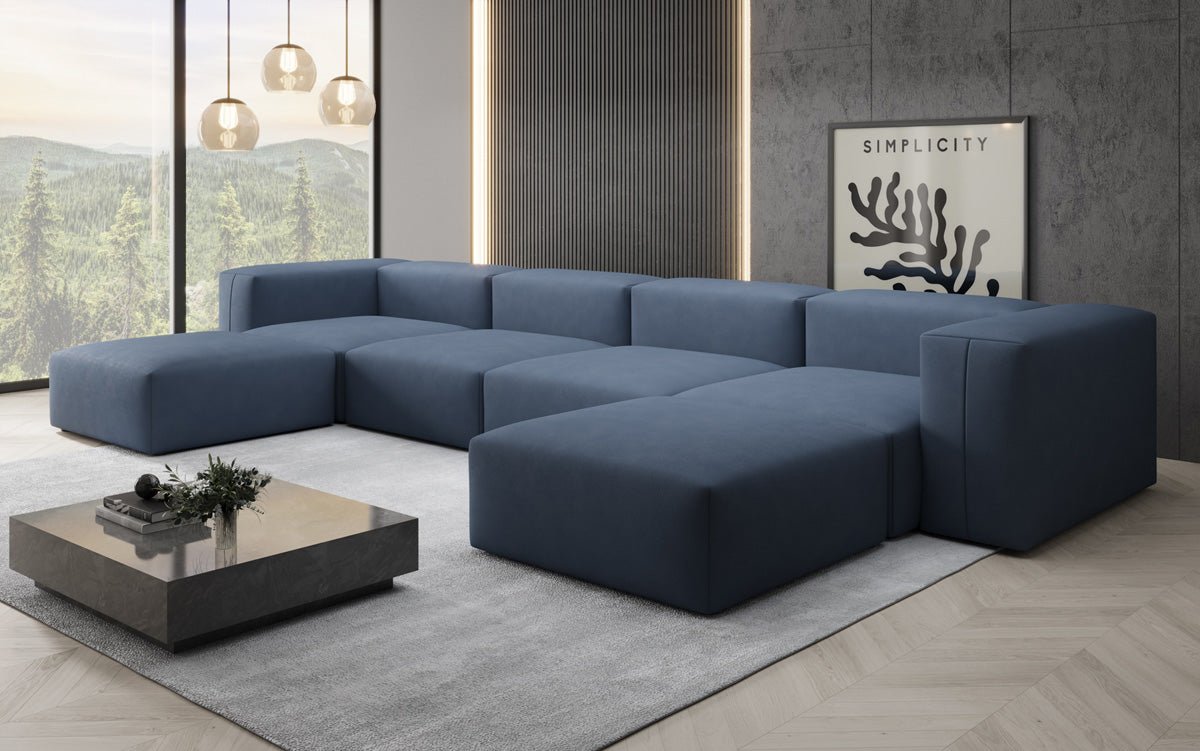 Designer U Sofa Snug in Stoff