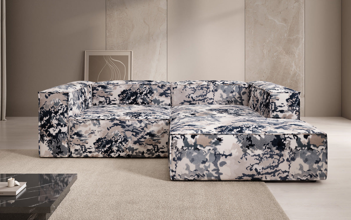 Designer Ecksofa Lesley Mini - Jacquard mit Aquarell-Muster