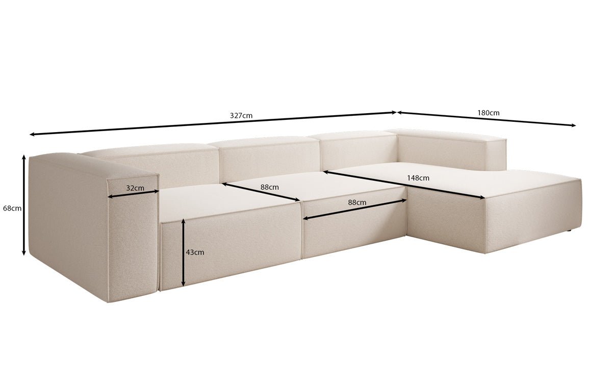 Designer Sofa Lesley L in Strukturstoff